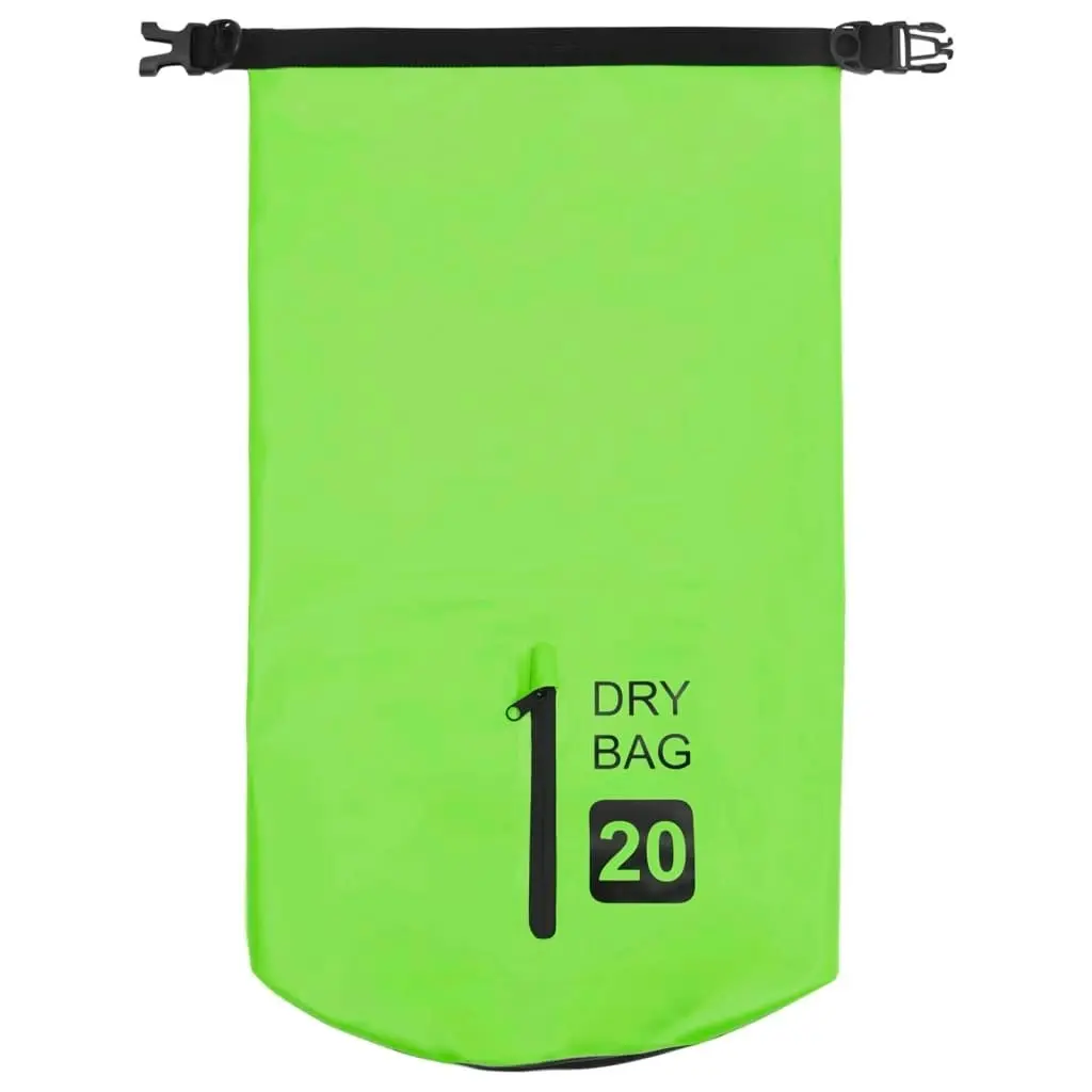 Dry Bag with Zipper Green 20 L PVC 92777