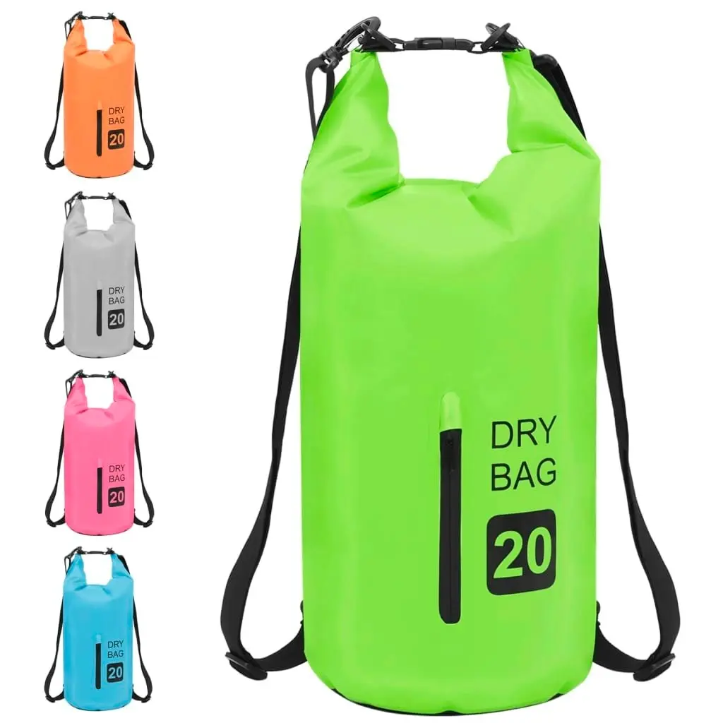 Dry Bag with Zipper Green 20 L PVC 92777