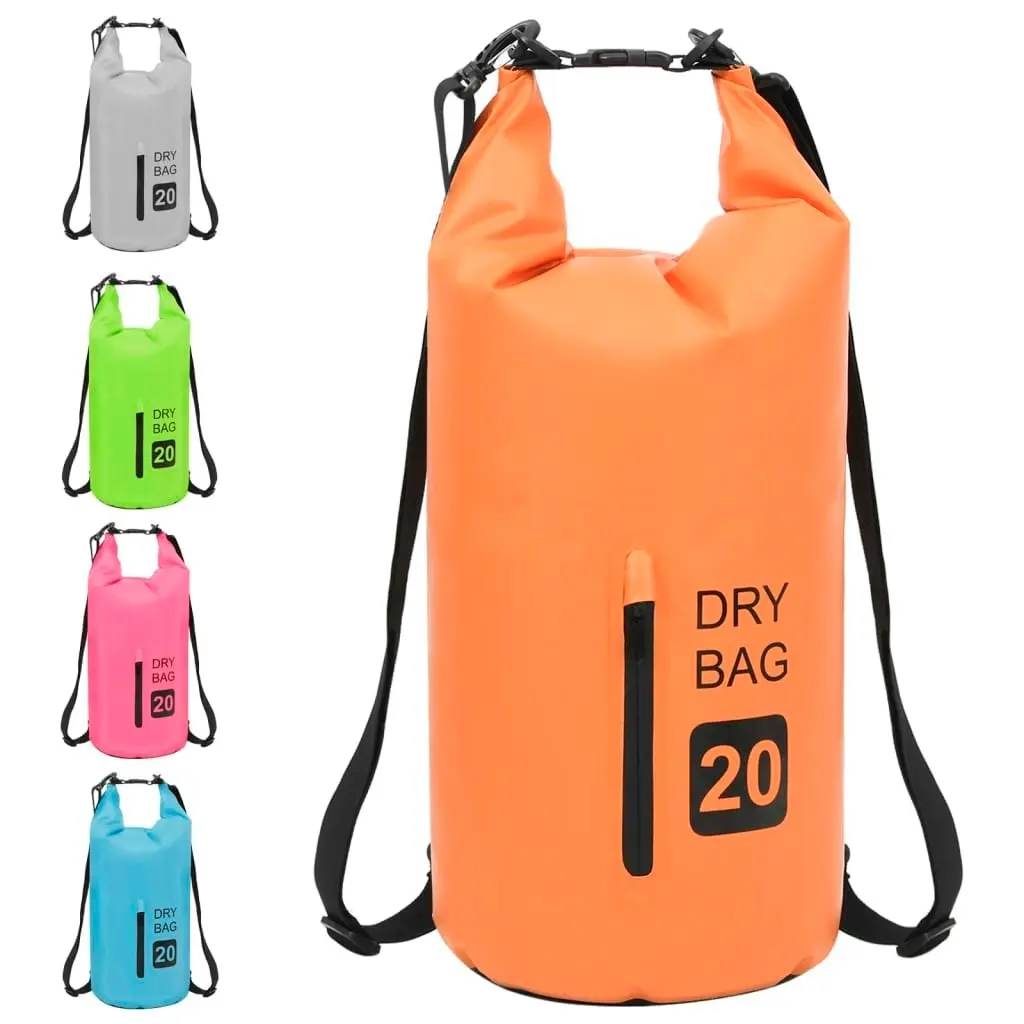 Dry Bag with Zipper Orange 20 L PVC 92785