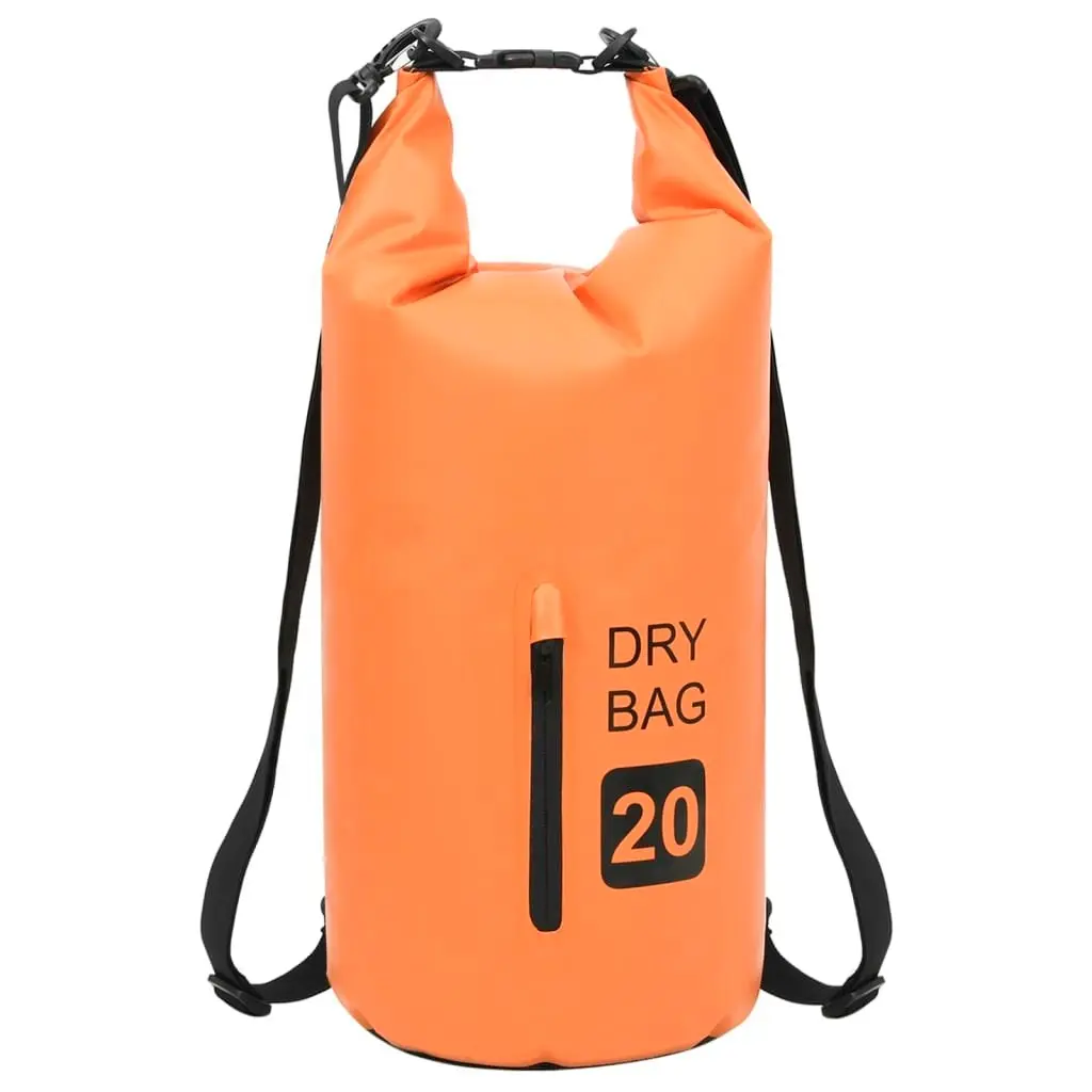 Dry Bag with Zipper Orange 20 L PVC 92785