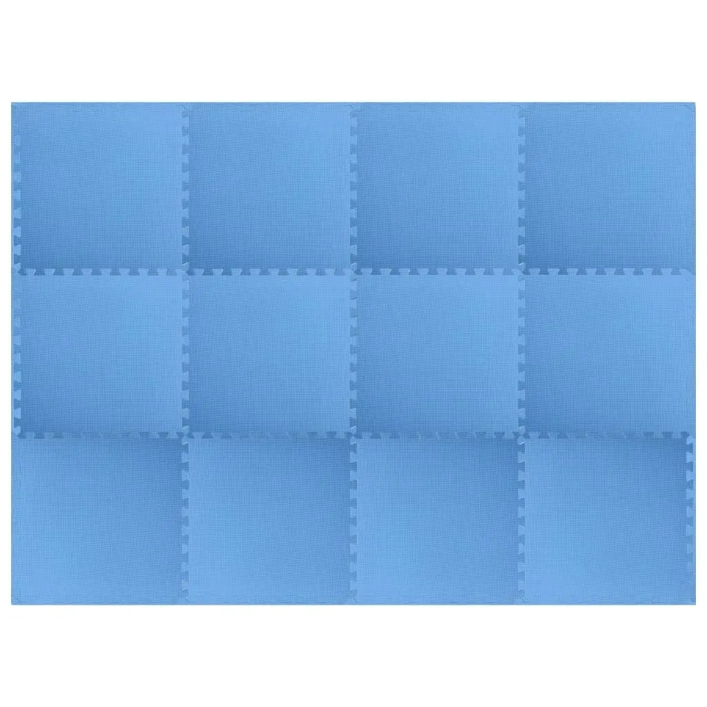 Floor Mats 12 pcs 4.32 mÂ² EVA Foam Blue 92465