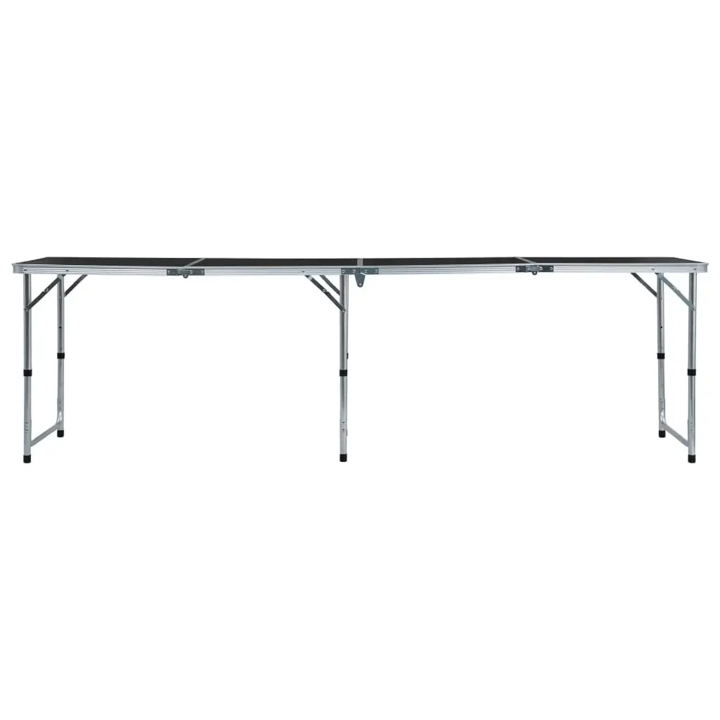 Foldable Camping Table Grey Aluminium 240x60 cm 48177