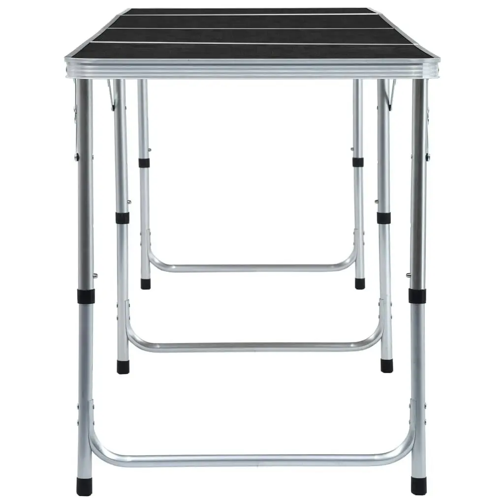 Foldable Camping Table Grey Aluminium 240x60 cm 48177