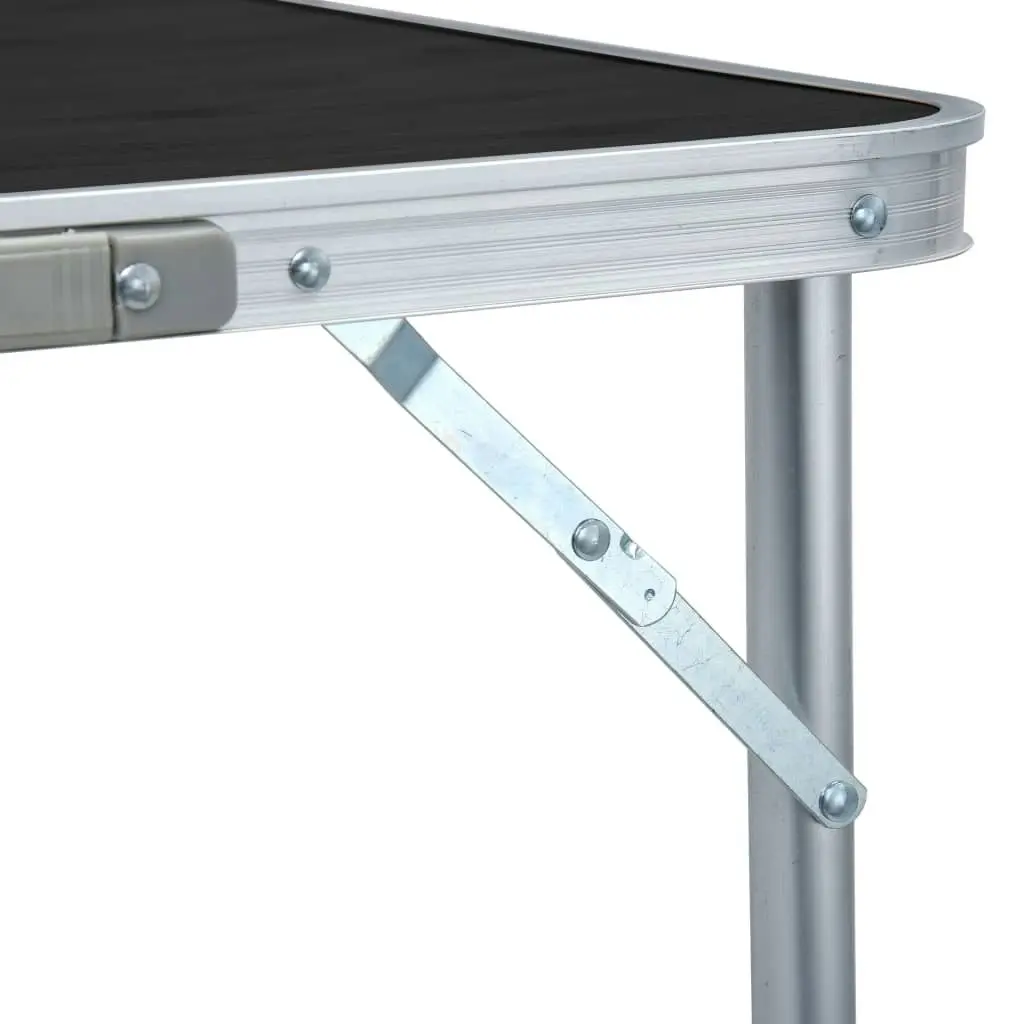 Foldable Camping Table Grey Aluminium 240x60 cm 48177