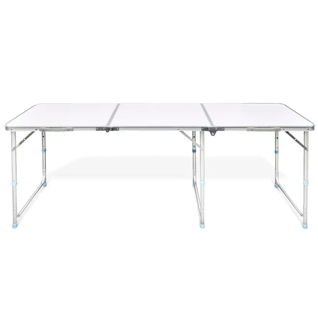 Foldable Camping Table Height Adjustable Aluminium 180 x 60 cm 41326