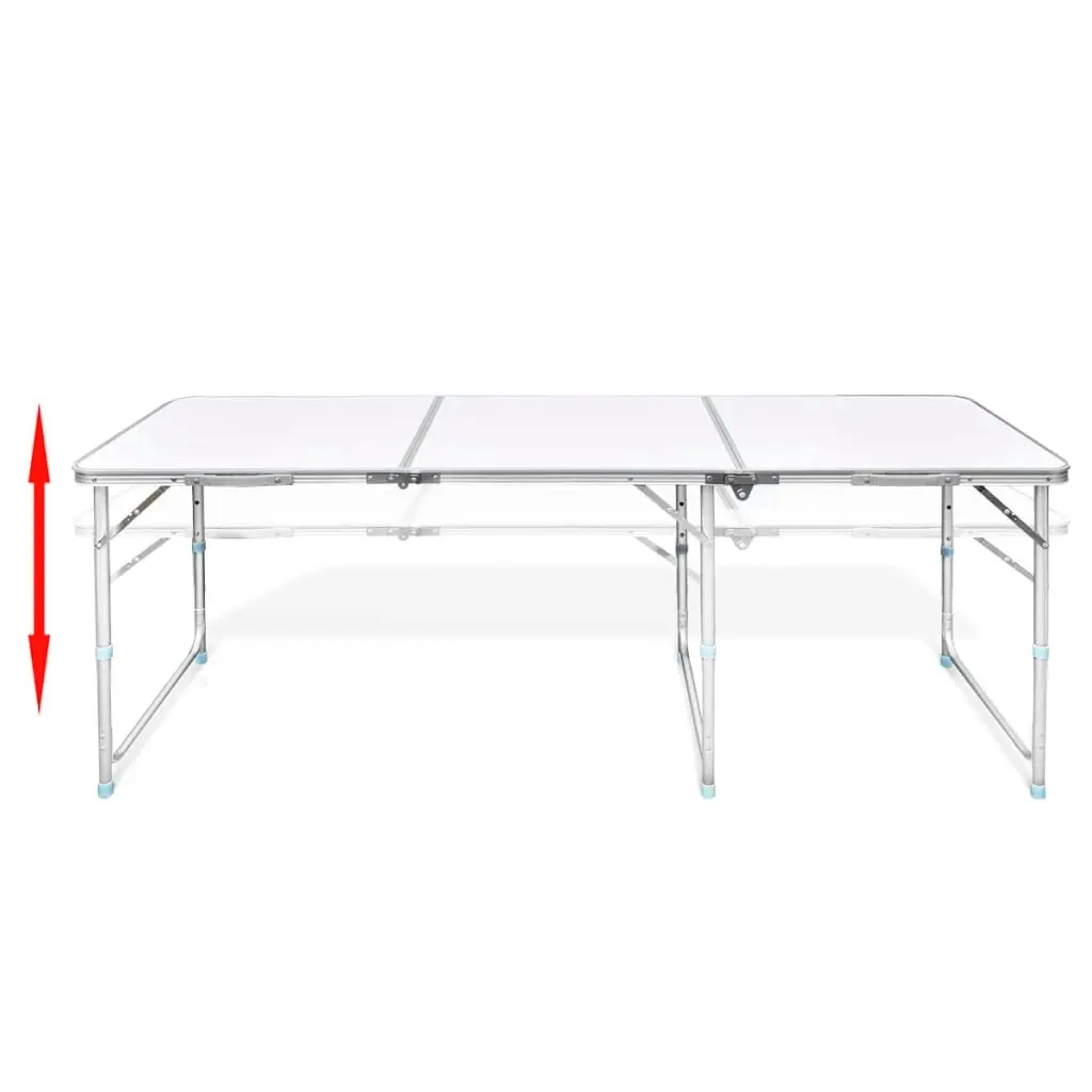 Foldable Camping Table Height Adjustable Aluminium 180 x 60 cm 41326