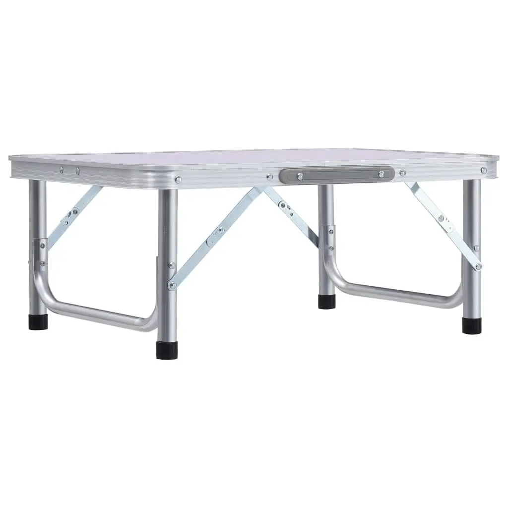 Folding Camping Table White Aluminium 60x45 cm 48178