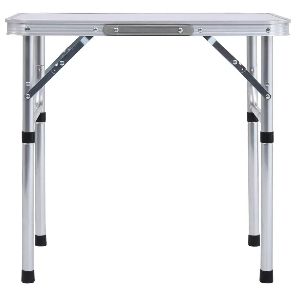 Folding Camping Table White Aluminium 60x45 cm 48178