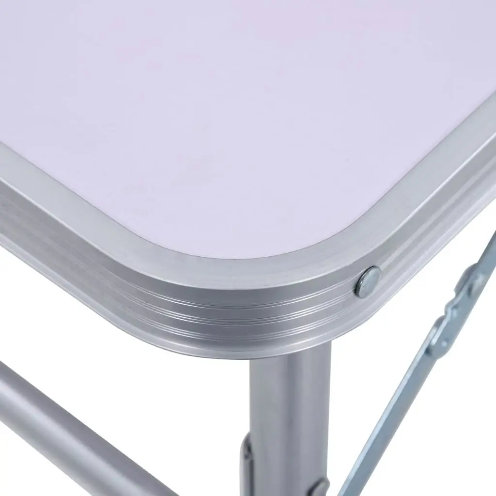 Folding Camping Table White Aluminium 60x45 cm 48178