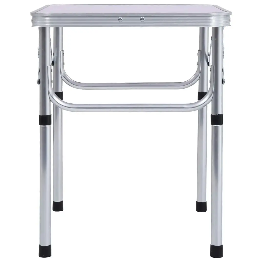 Folding Camping Table White Aluminium 60x45 cm 48178