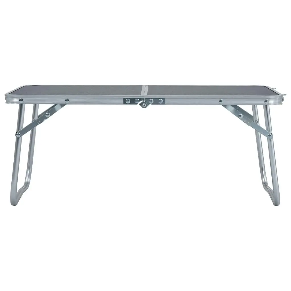 Folding Camping Table Grey Aluminium 60x40 cm 48187