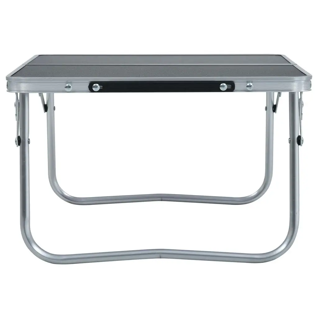 Folding Camping Table Grey Aluminium 60x40 cm 48187