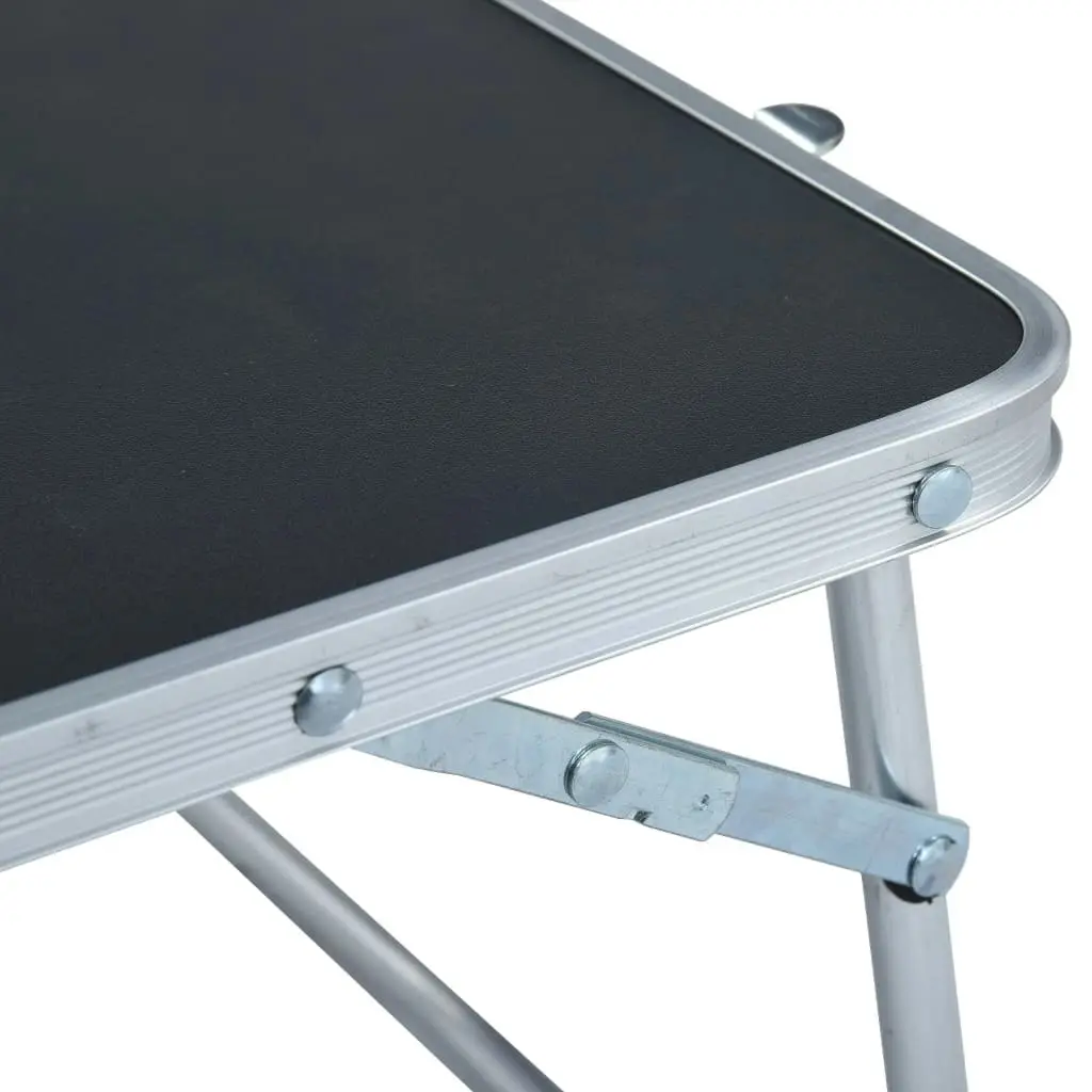 Folding Camping Table Grey Aluminium 60x40 cm 48187