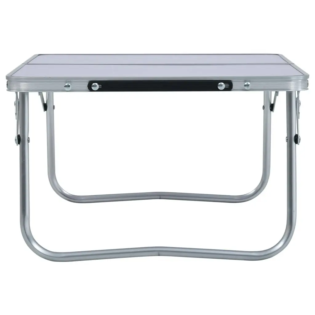 Folding Camping Table White Aluminium 60x40 cm 48185