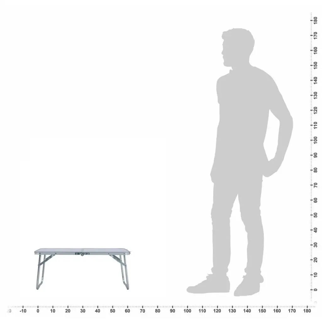 Folding Camping Table White Aluminium 60x40 cm 48185