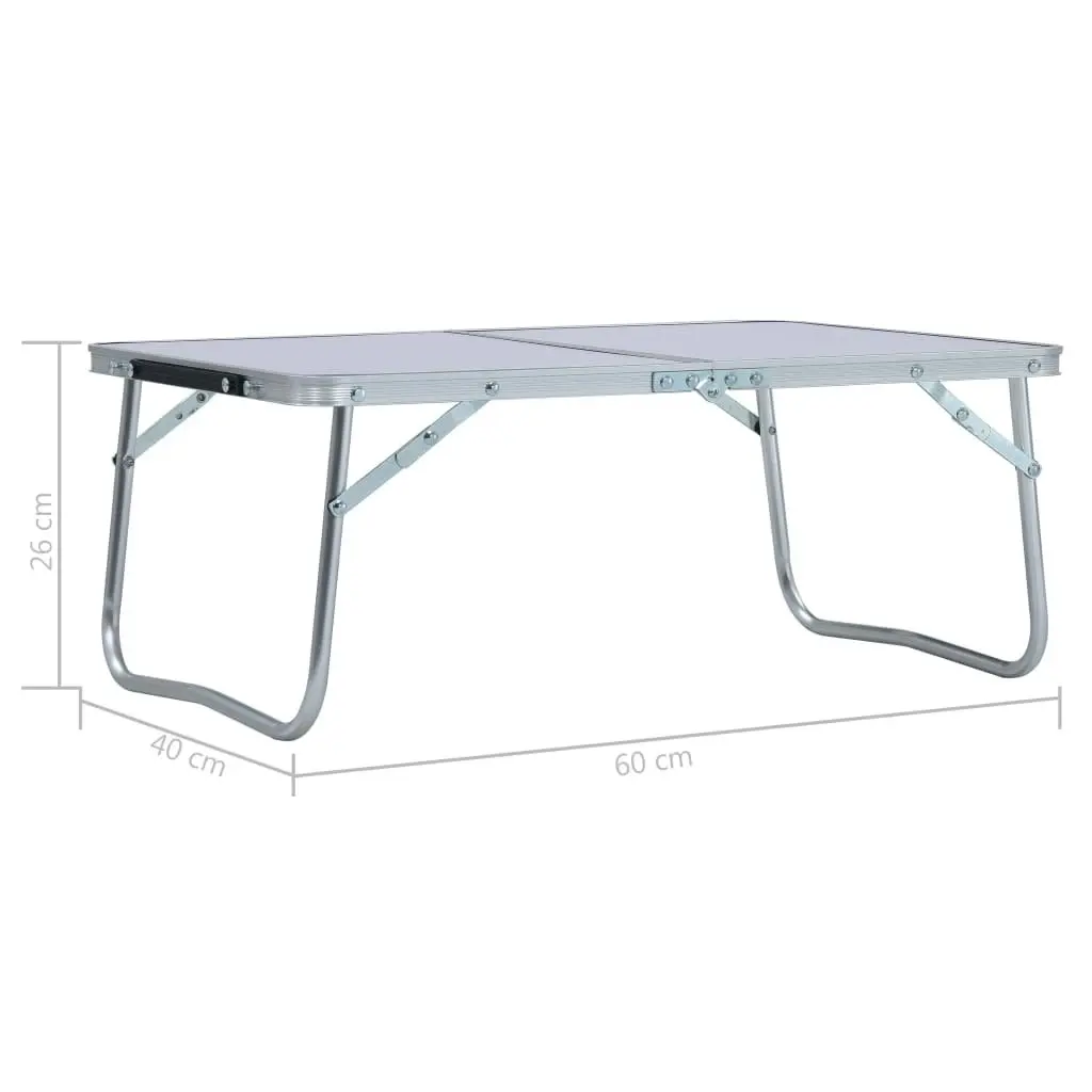 Folding Camping Table White Aluminium 60x40 cm 48185