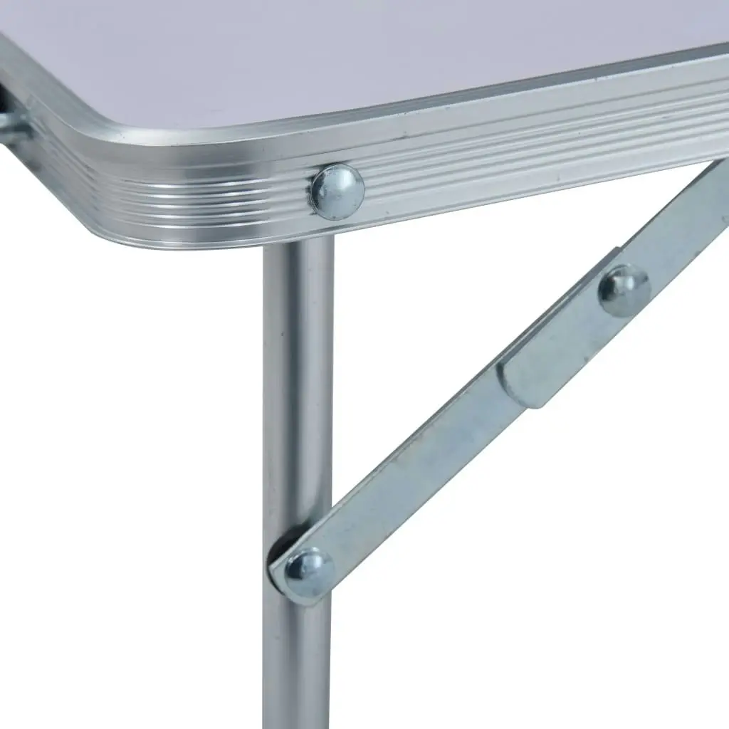 Folding Camping Table White Aluminium 60x40 cm 48185