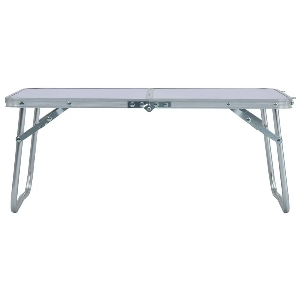 Folding Camping Table White Aluminium 60x40 cm 48185