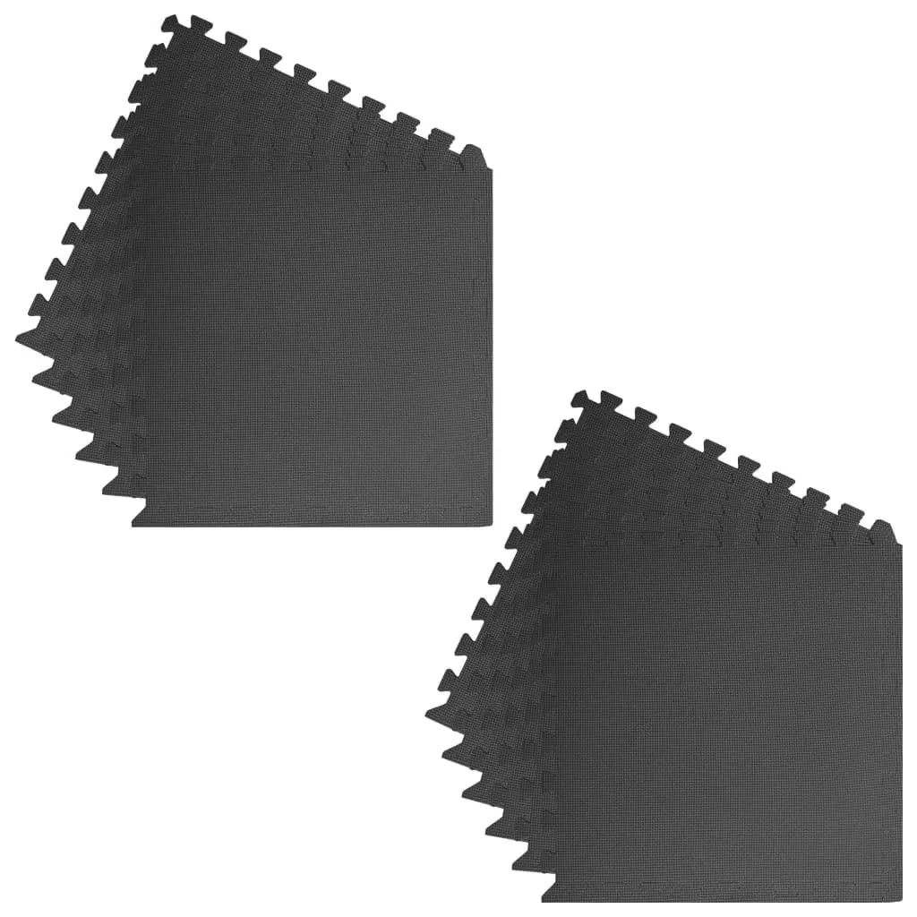 Floor Mats 12 pcs 4.32 mÂ² EVA Foam Black 92462