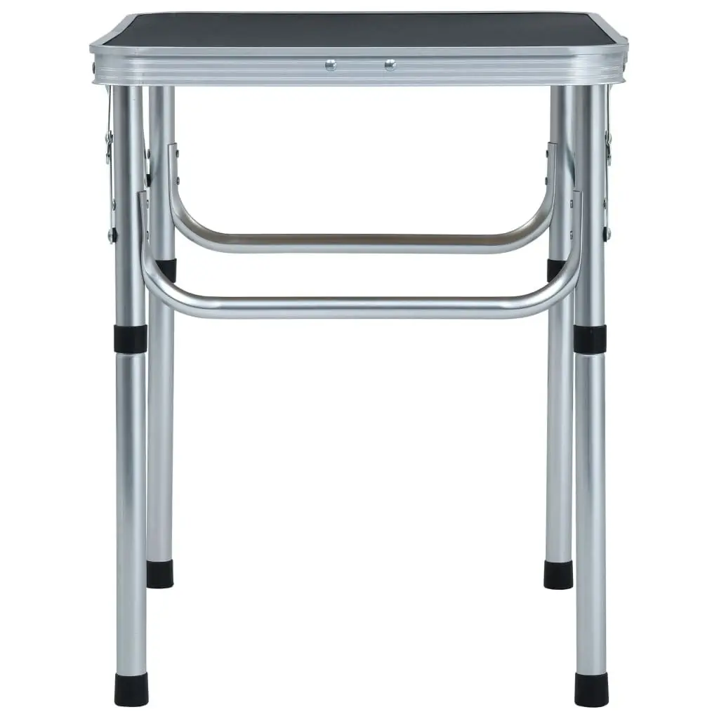 Folding Camping Table Grey Aluminium 60x45 cm 48180