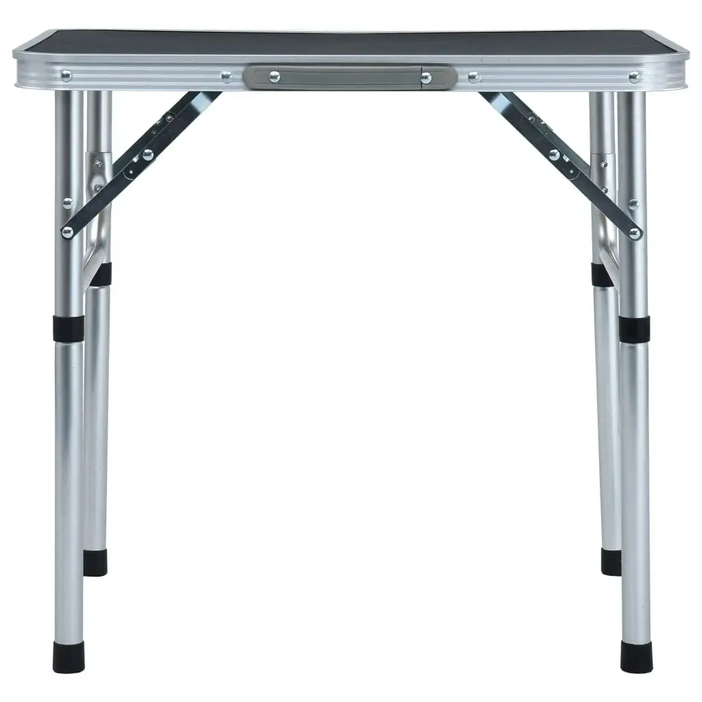 Folding Camping Table Grey Aluminium 60x45 cm 48180