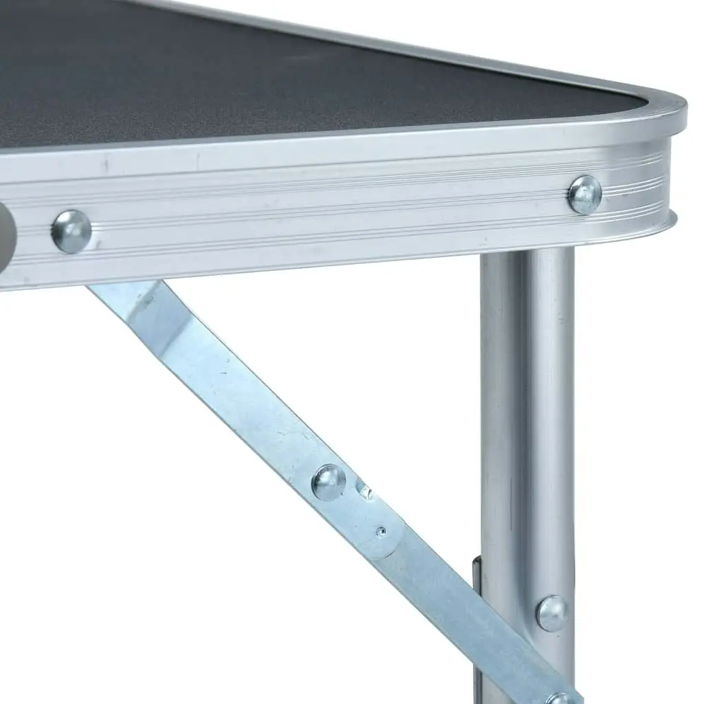 Folding Camping Table Grey Aluminium 60x45 cm 48180