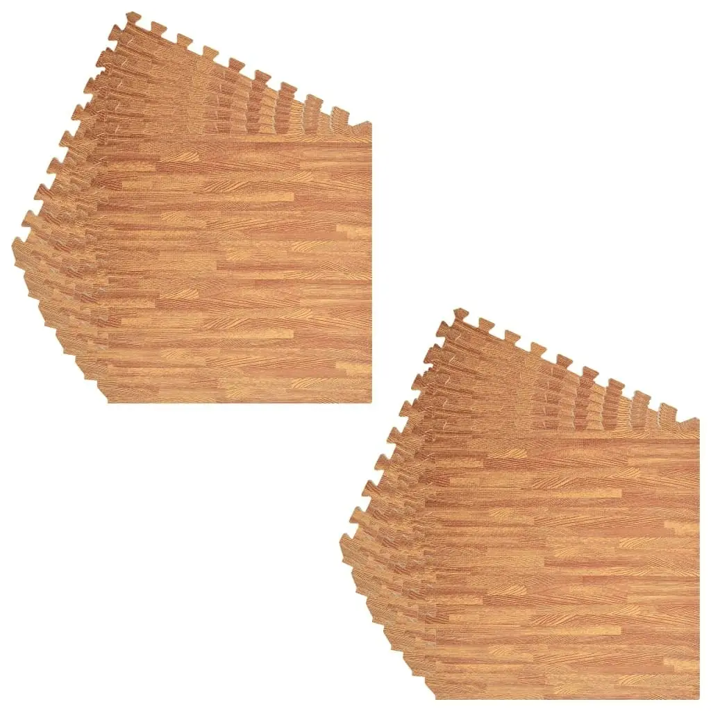 Floor Mats 12 pcs Wood Grain 4.32 mÂ² EVA Foam 92459