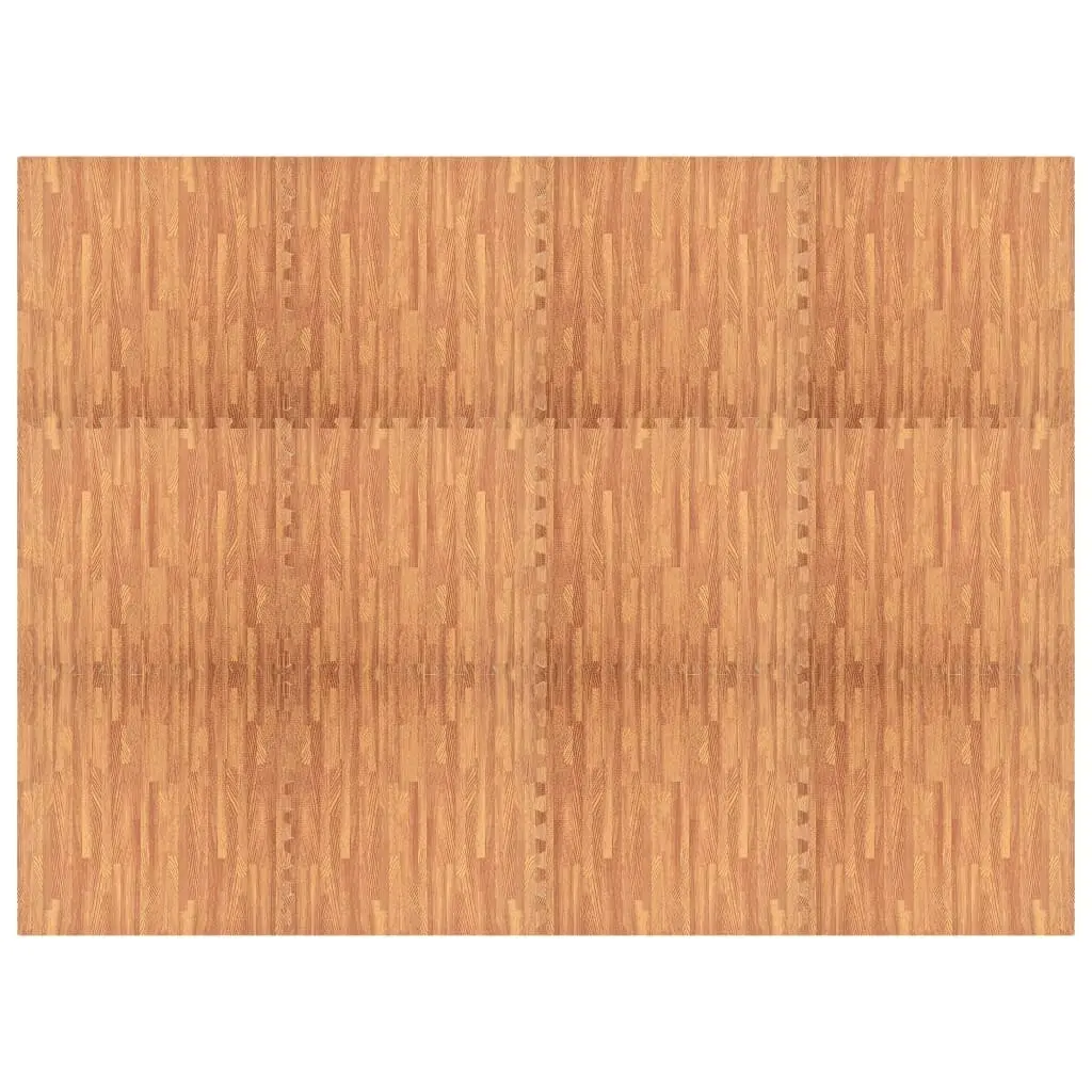 Floor Mats 12 pcs Wood Grain 4.32 mÂ² EVA Foam 92459