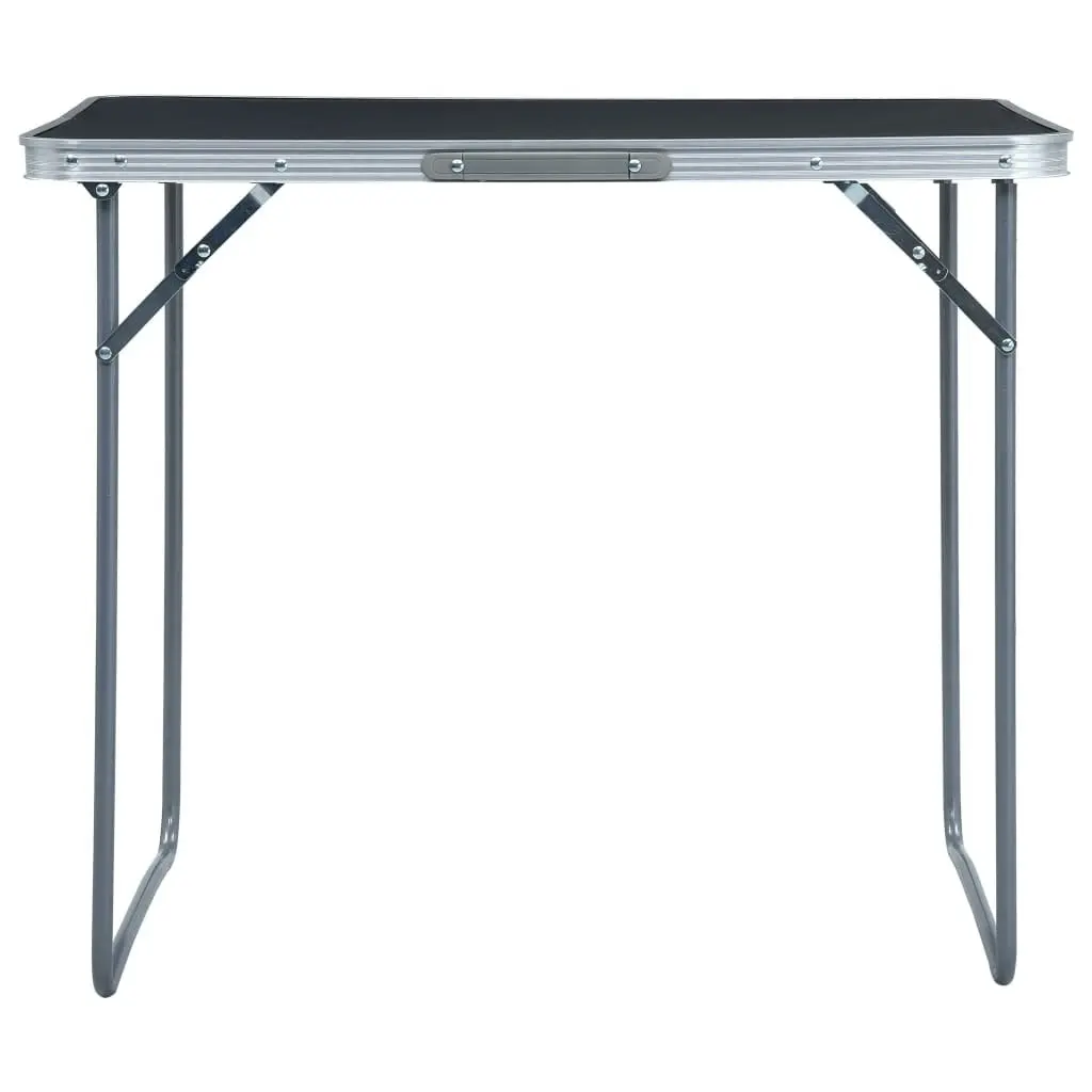 Foldable Camping Table with Metal Frame 80x60 cm Grey 48171