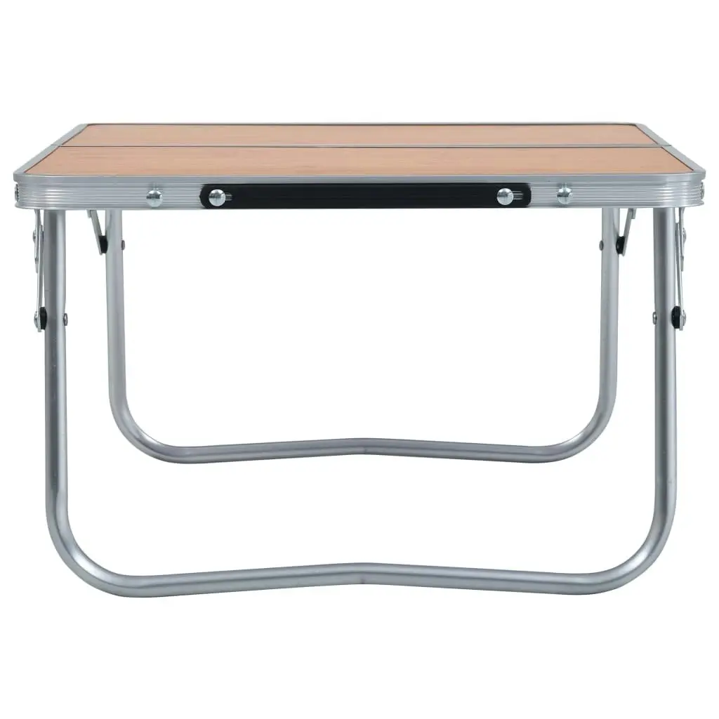 Folding Camping Table Brown Aluminium 60x40 cm 48186