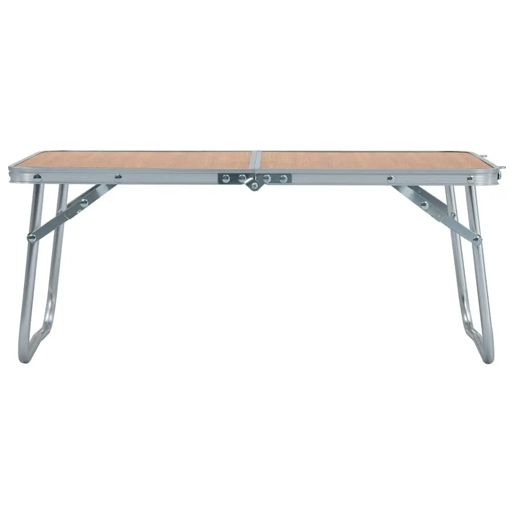 Folding Camping Table Brown Aluminium 60x40 cm 48186