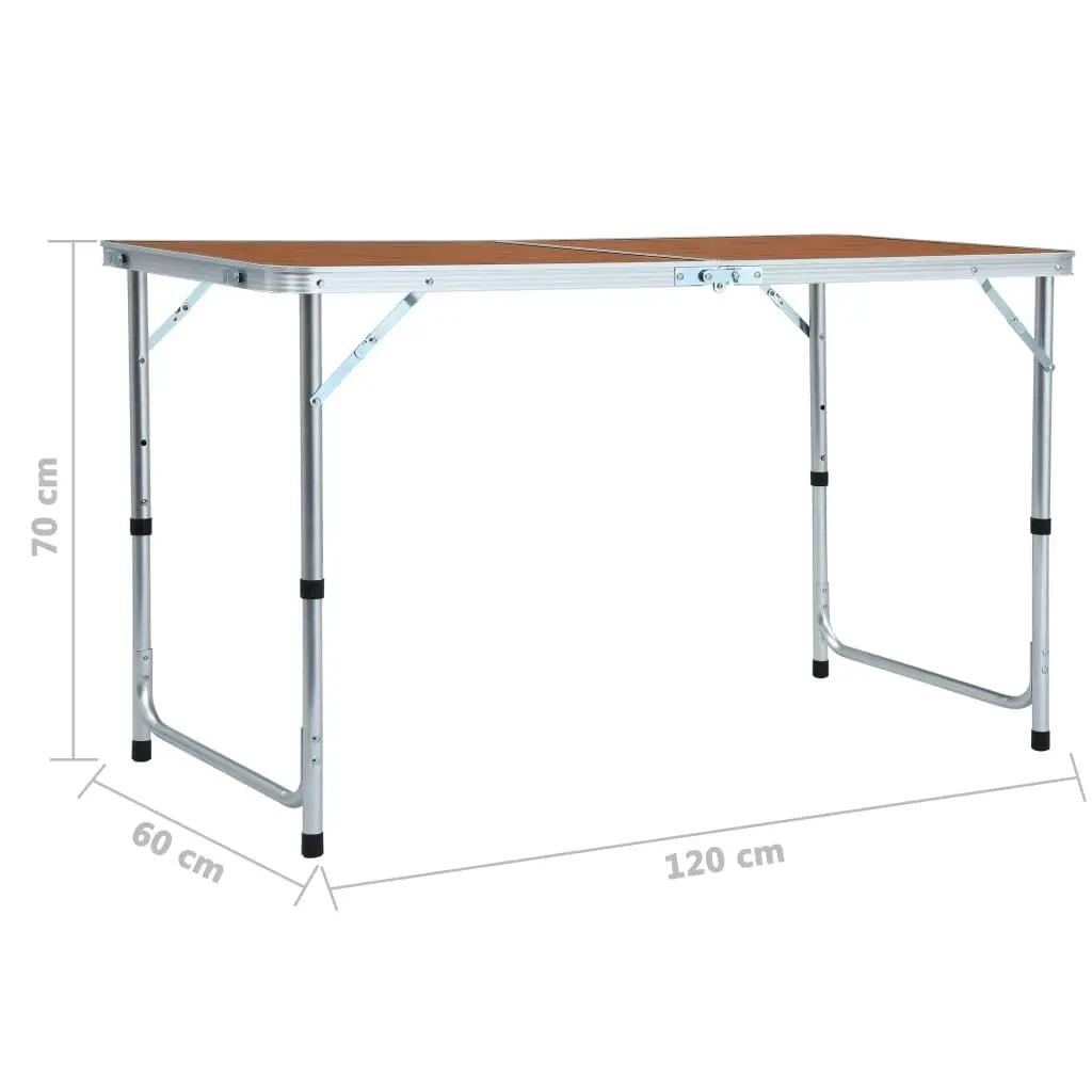 Foldable Camping Table Aluminium 120x60 cm 48172