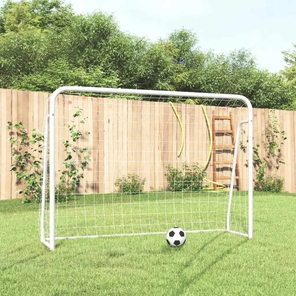 Football Goal with Net White 214x75x152 cm Steel&Polyester 93734