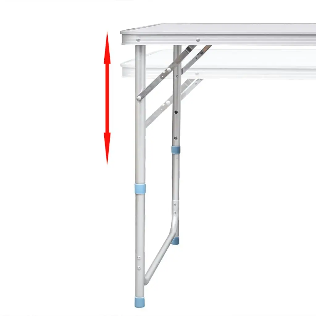 Foldable Camping Table Height Adjustable Aluminium 120 x 60 cm 41325