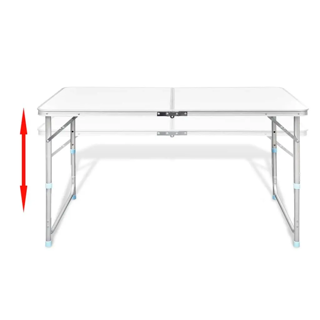 Foldable Camping Table Height Adjustable Aluminium 120 x 60 cm 41325