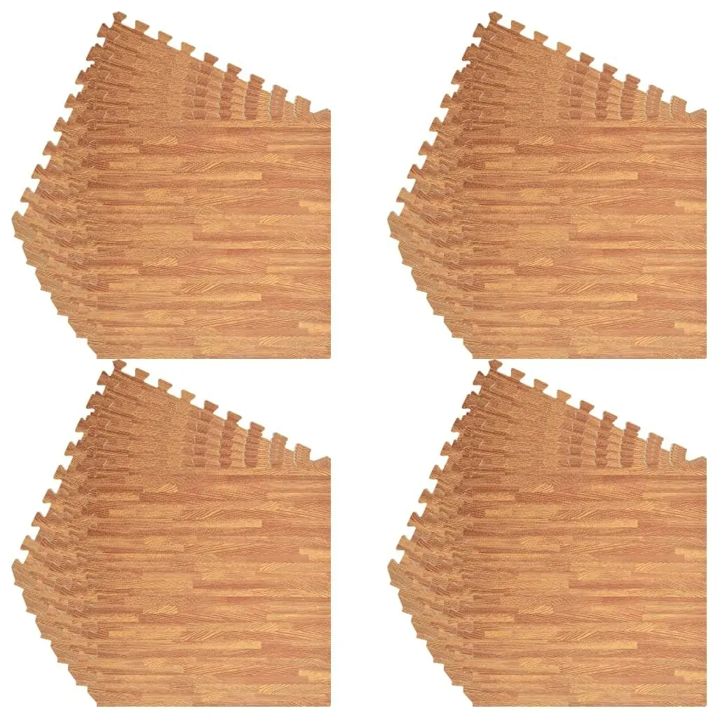 Floor Mats 24 pcs Wood Grain 8.64 mÂ² EVA Foam 92460