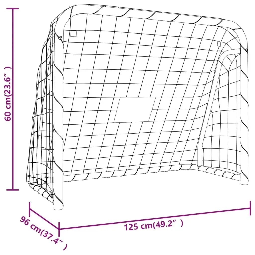 Football Goal with Net White 125x96x60 cm Steel&Polyester 93732