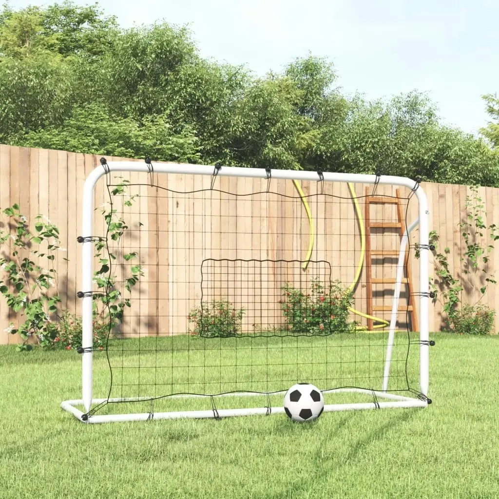 Football Net Rebounder White&Black 184x61x123 cm Steel and PE 93735