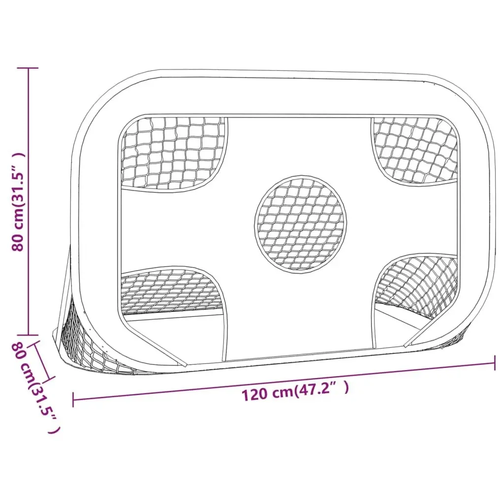 Football Goal Net with Target 120x80x80 cm Polyester 93761