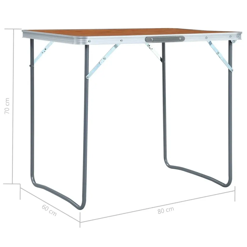 Foldable Camping Table with Metal Frame 80x60 cm 48170