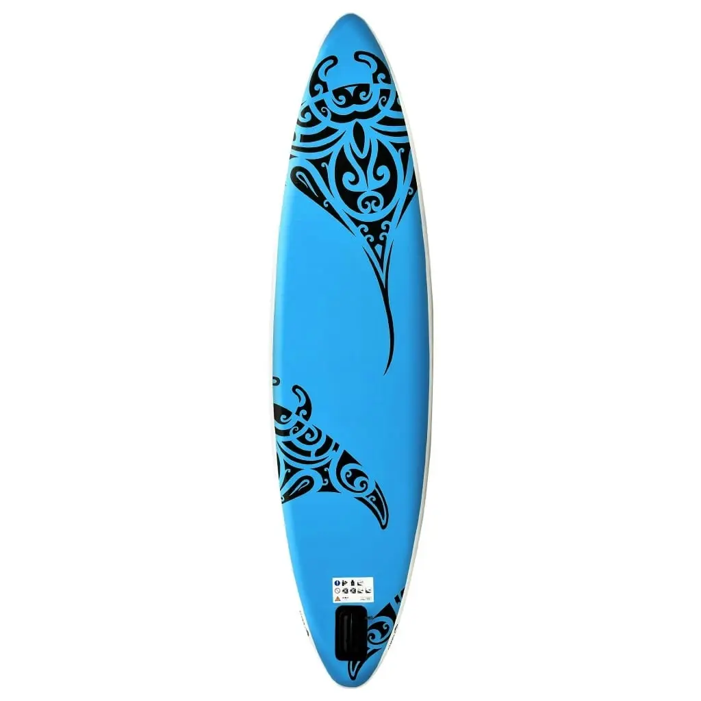 Inflatable Stand Up Paddleboard Set 320x76x15 cm Blue 92738