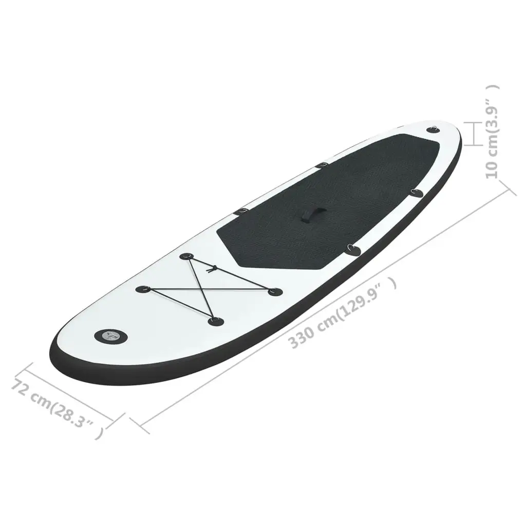 Inflatable Stand Up Paddleboard Set Black and White 92728