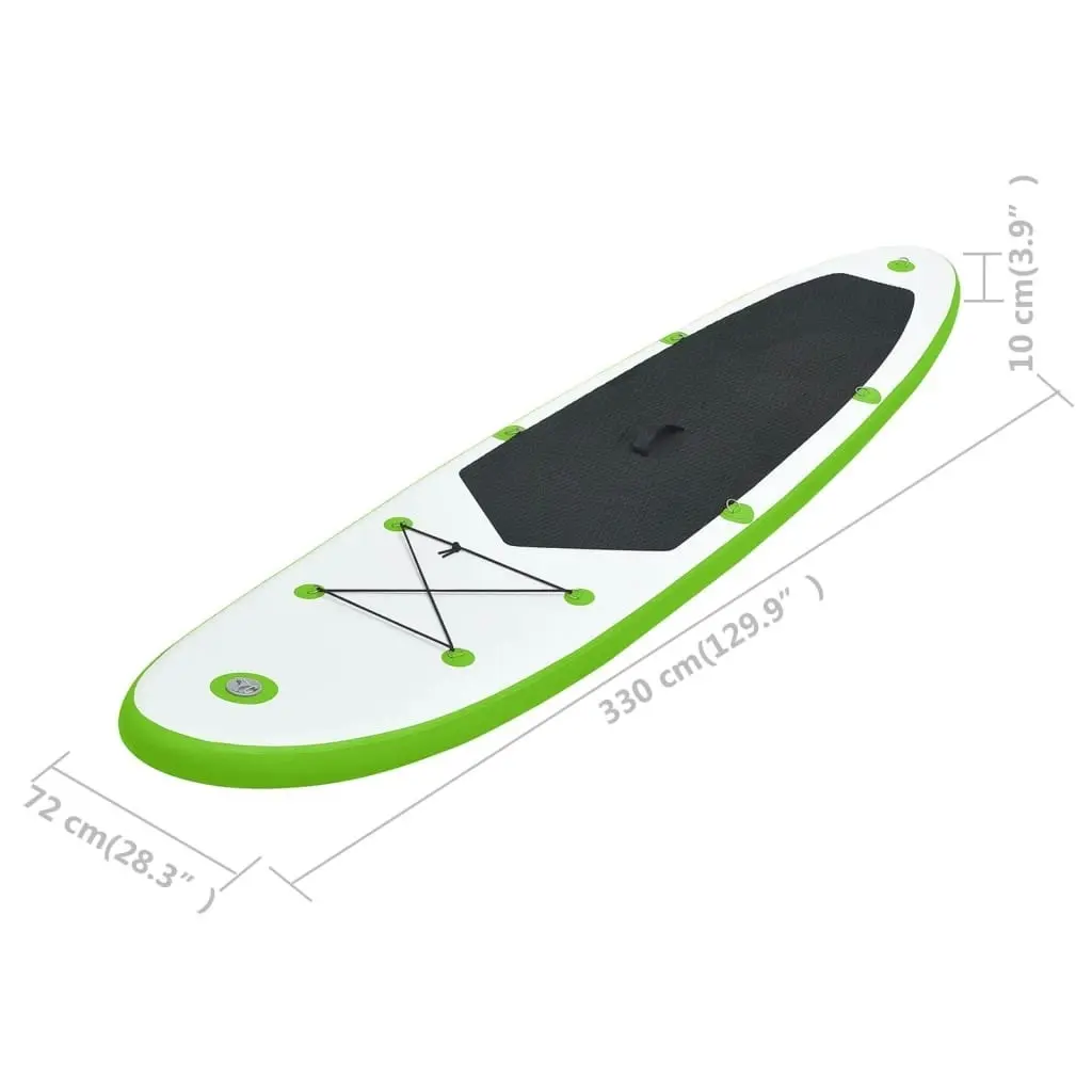 Inflatable Stand Up Paddleboard Set Green and White 92732