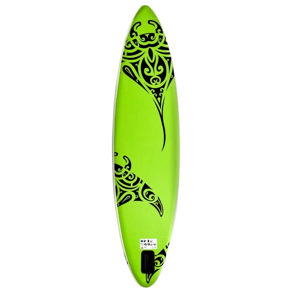 Inflatable Stand Up Paddleboard Set 305x76x15 cm Green 92740