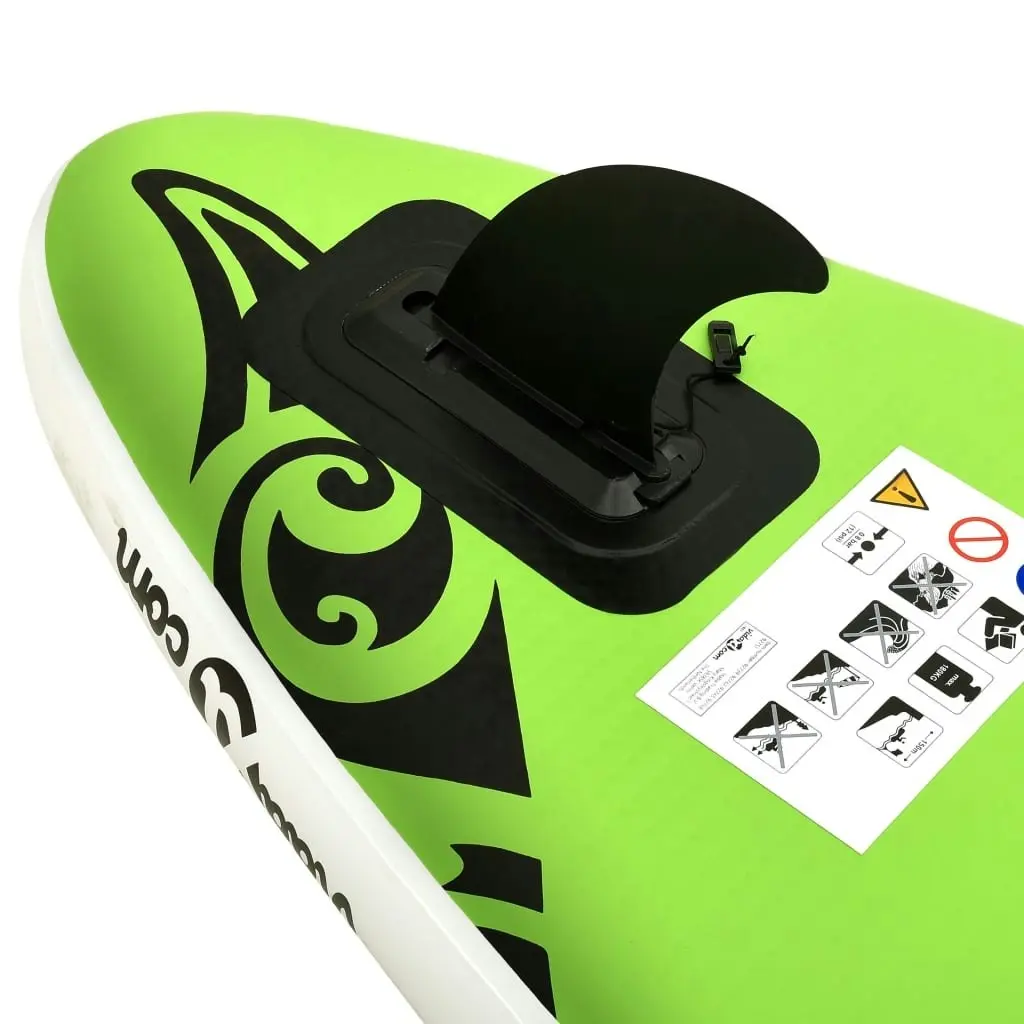 Inflatable Stand Up Paddleboard Set 305x76x15 cm Green 92740