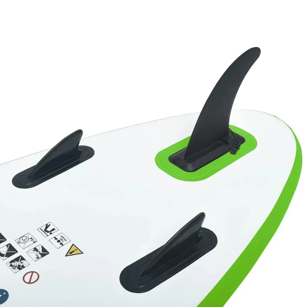 Inflatable Stand Up Paddle Board Set Green and White 92734