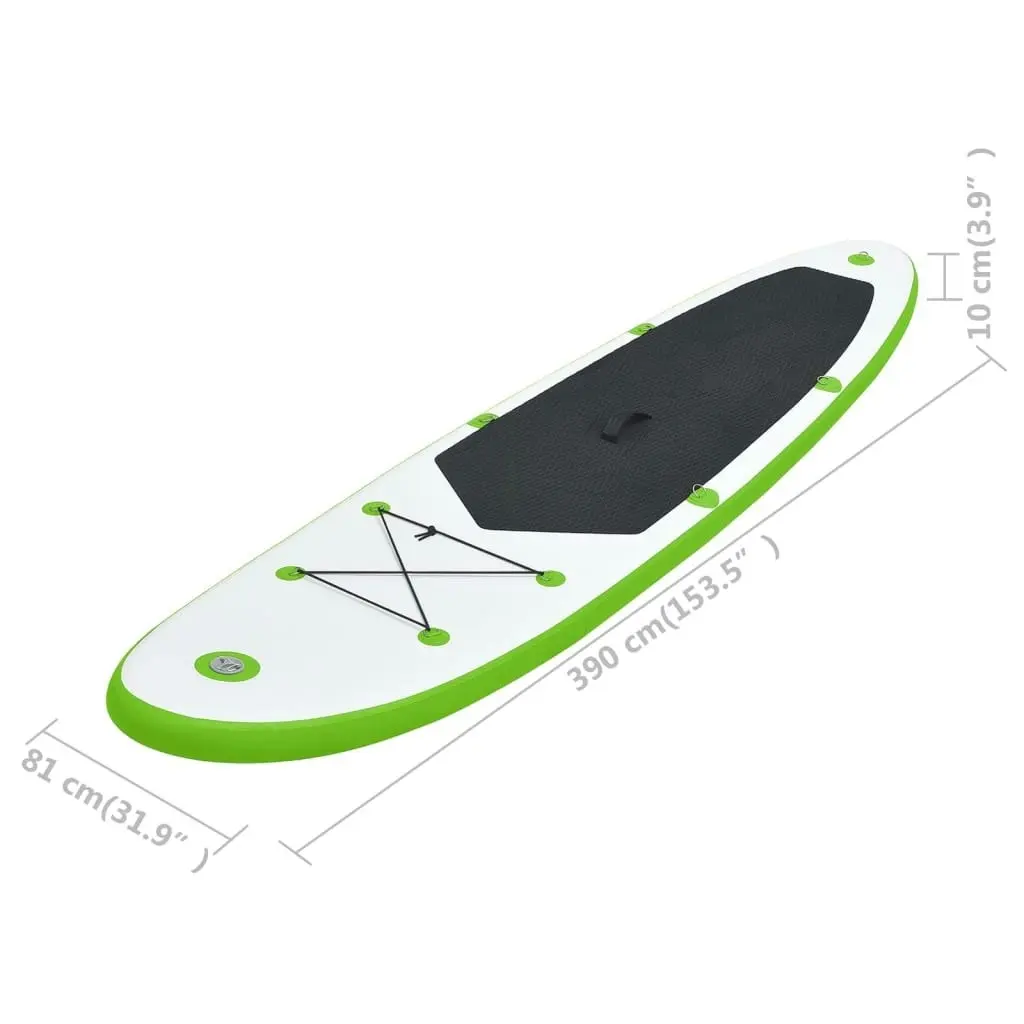 Inflatable Stand Up Paddle Board Set Green and White 92734