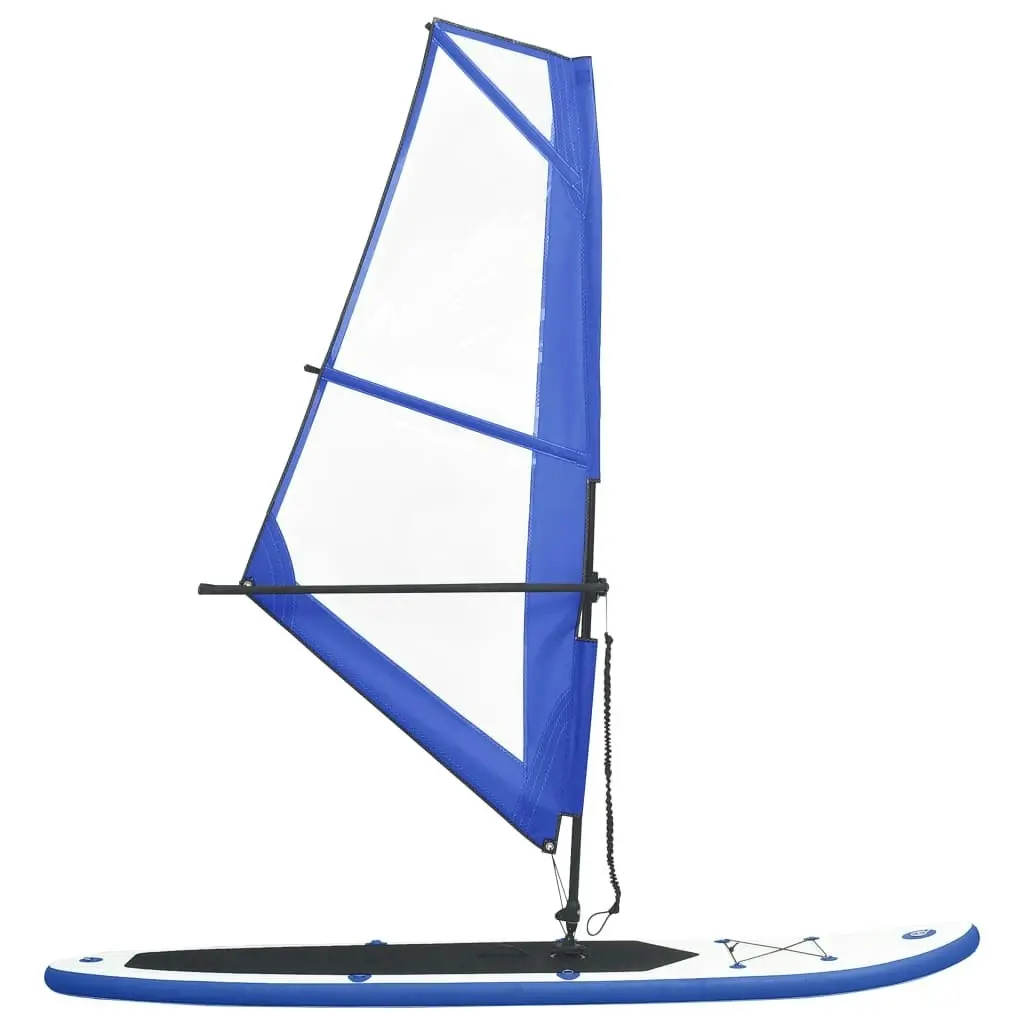 Inflatable Stand Up Paddleboard with Sail Set Blue and White 92210