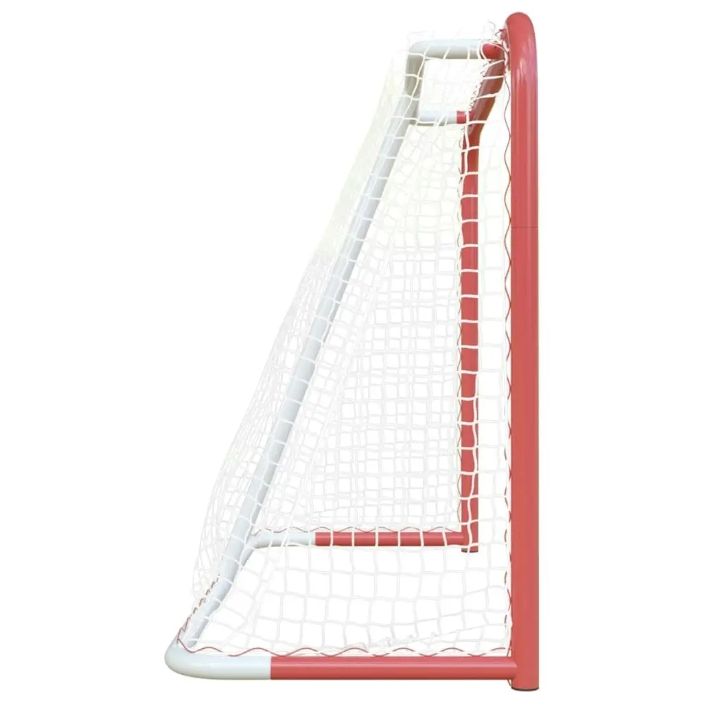 Hockey Goal with Net Red&White 153x60x118 cm Steel&Polyester 93741