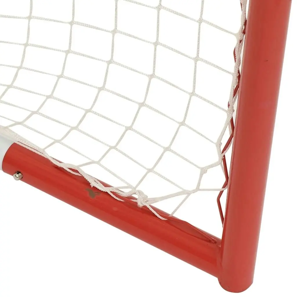 Hockey Goal with Net Red&White 153x60x118 cm Steel&Polyester 93741